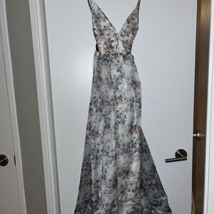 Lulu's Chiffon Floral Maxi Dress